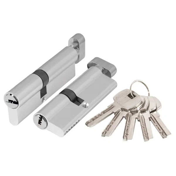 Цилиндровый механизм AX2002Knob80 (40+10+30), цвет: CP хром
