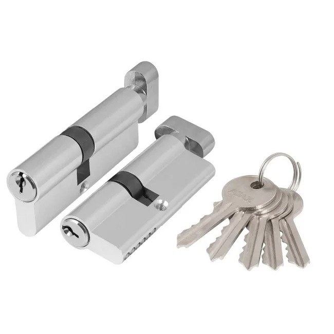 Цилиндровый механизм (AZ102/100) AZ1002Knob100 (45+10+45) CP хром  CP хром