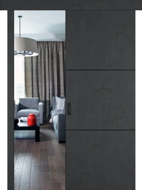 Раздвижная дверь Urban 2 Loft алюминиевая кромка, цвет: Jet loft