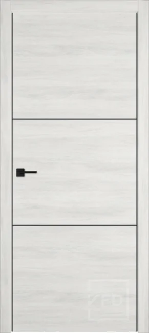 Дверь Urban 2 чёрная кромка и молдинги Black Mould, цвет: Nord vellum