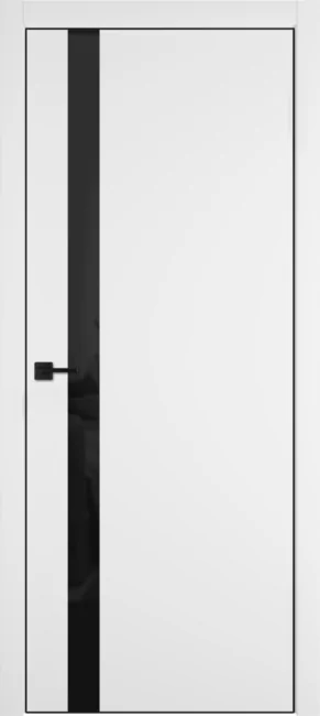 Дверь Urban 1SV Emalex кромка BM 4х4 стекло Black Gloss, цвет: Emalex ice