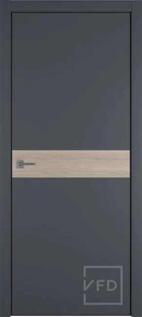 Дверь Urban H Emalex Onyx чёрная кромка и вставка Red Oak, цвет: Emalex onyx