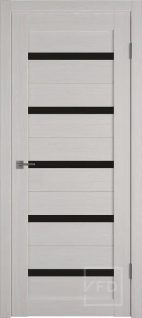 Дверь Atum 7 экошпон черное стекло Black Gloss, цвет: Bianco