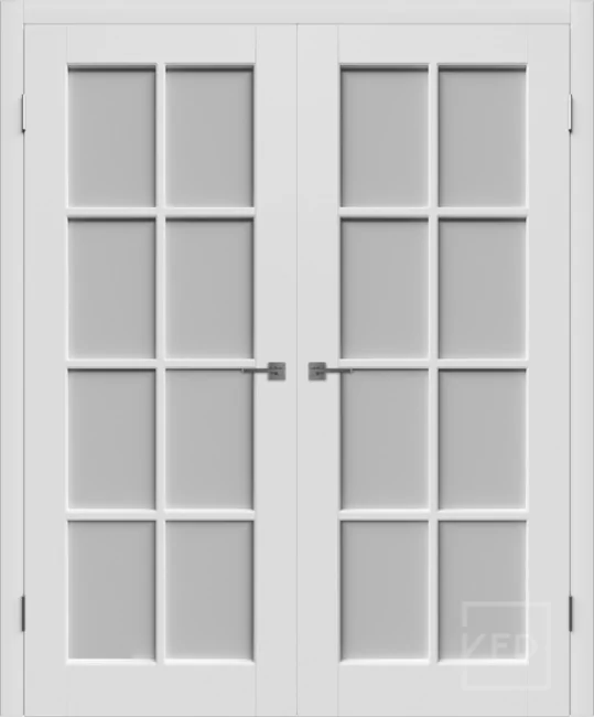 Дверь распашная двустворчатая Porta эмаль Polar стекло White Cloud, цвет: Polar